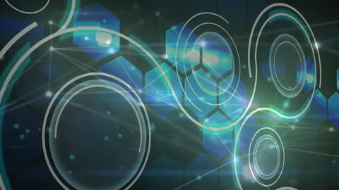 Futuristic Digital Network Animation with Geometric Patterns
