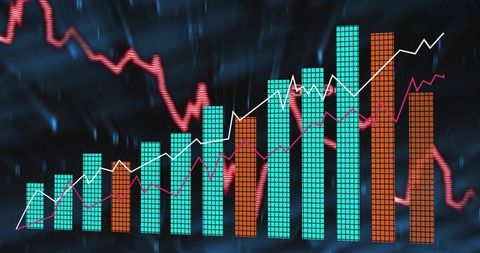 Colorful Digital Bar Graph Data Analysis Concept - Download Free Stock Images Pikwizard.com