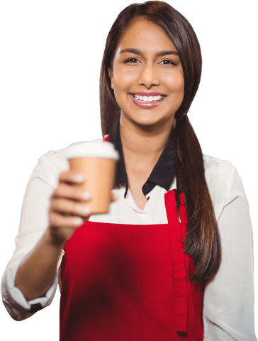 Barista Offering Coffee Transparent Background