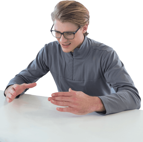 businessman wearing eyeglasses examining transparent product - Download Free Stock Videos Pikwizard.com