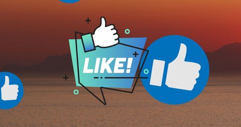 Creative Social Media Icons on Tranquil Sunset Ocean