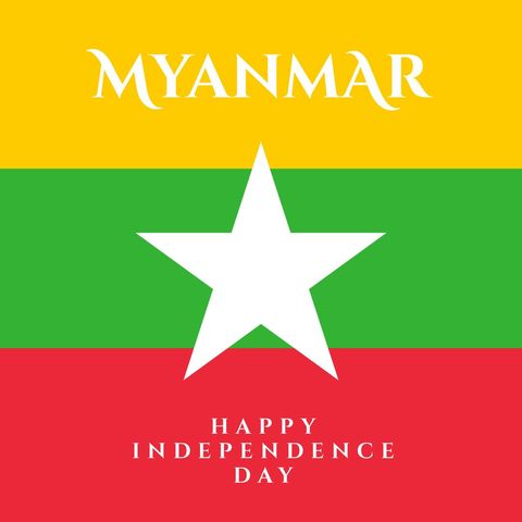 Myanmar Independence Day Celebration with Flag Design - Download Free Stock Templates Pikwizard.com