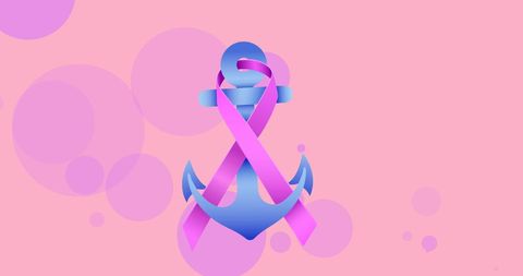 Anchor Symbol with Pink Ribbon for Breast Cancer Awareness - Download Free Stock Images Pikwizard.com
