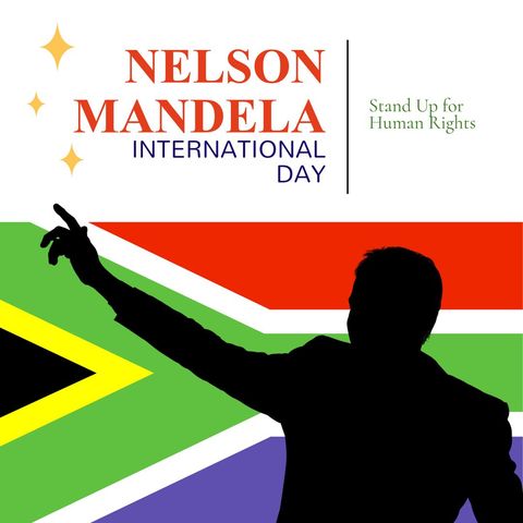 nelson mandela day celebration with south african flag background - Download Free Stock Templates Pikwizard.com