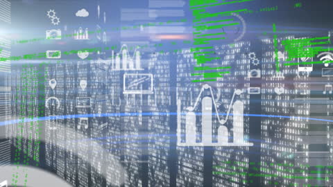 Futuristic Data Processing Over Digital Servers Visualization