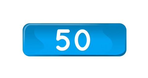 Blue counter icon with white numbers on white background