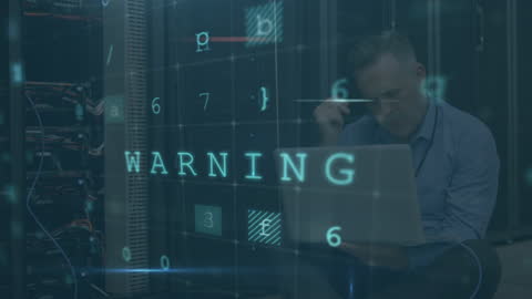 Worried IT Technician Facing Cyber Security Threat