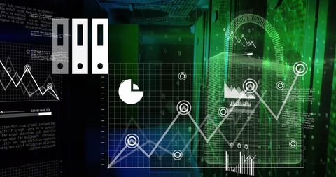 Cybersecurity Visualization with Technology Data Storage-Server Room - Download Free Stock Images Pikwizard.com