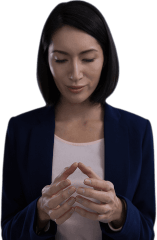 businesswoman holding transparent object in contemplative pose - Download Free Stock Videos Pikwizard.com