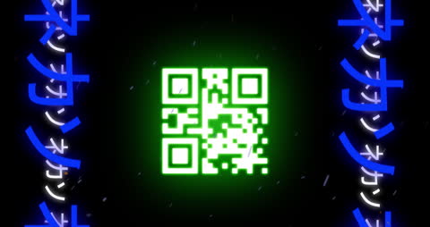 Futuristic Neon QR Code Scanning in Digital Interface