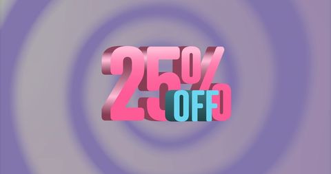 Vibrant 25 Percent Discount Offer on Blue Background