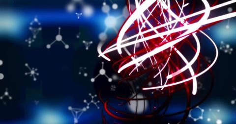 Glowing energy waves with molecular connections