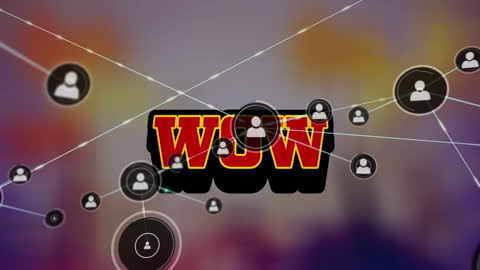 Abstract Network Animation with WOW Text Banner