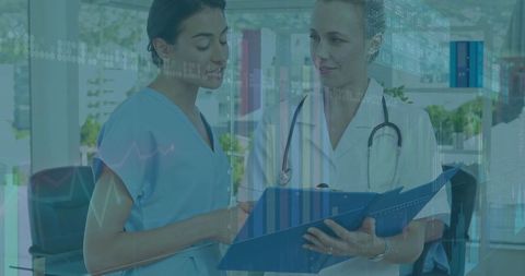 Healthcare professionals collaborating in medical environment