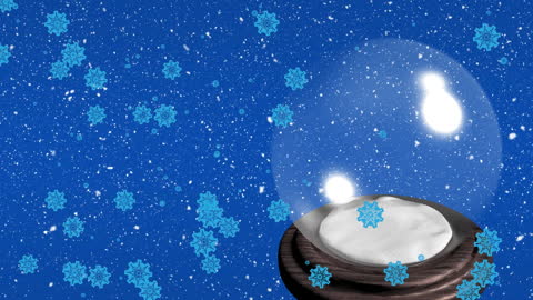 Animated Christmas Snow Globe with Falling Snowflakes