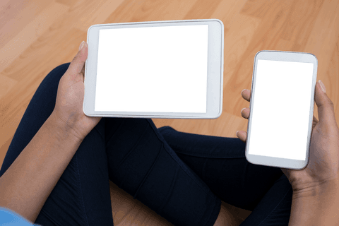 Transparent devices in hand: tablet and smartphone for business