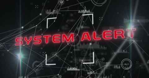 Digital system alert on futuristic interface security risk concept