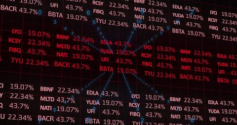 Digital Financial Data Display with Red and Blue Highlights - Download Free Stock Images Pikwizard.com