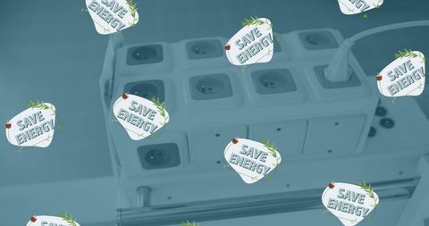 Save energy graphic with electrical sockets concept