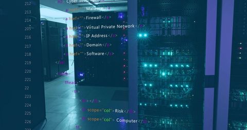 programming code overlay in data center for network security - Download Free Stock Images Pikwizard.com