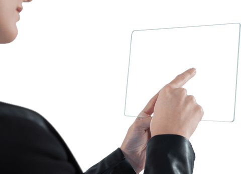 Transparent Tablet Interaction with Businesswoman - Download Free Stock Videos Pikwizard.com
