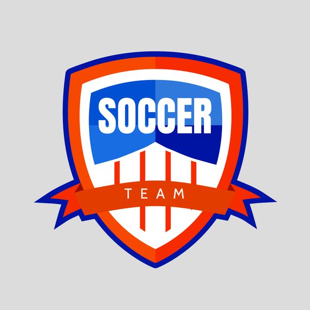 Dynamic Soccer Team Logo Design on Grey Background - Download Free Stock Templates Pikwizard.com