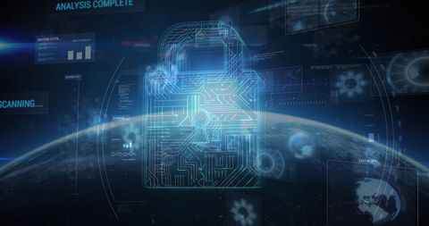 Advanced Cyber Security Technology with Digital Padlock - Download Free Stock Images Pikwizard.com