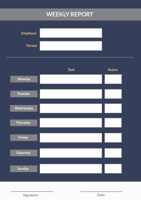 Weekly Report Template for Task Tracking and Performance Reviews - Download Free Stock Templates Pikwizard.com