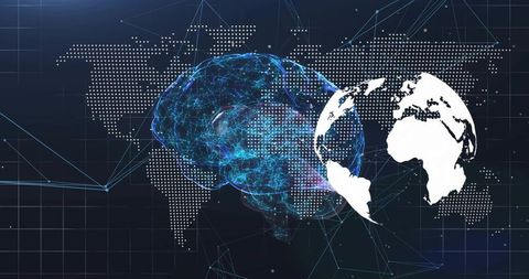 Neural Network Brain Integrating with Digital World Map and Globe