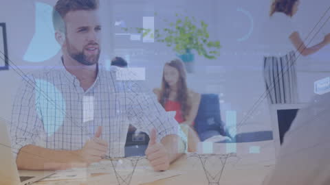 Business Meeting Analyzing Financial Data Visualization Concept