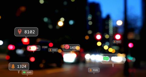 Social Media Overlaid on Urban Traffic Scene