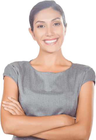 Transparent Woman Smiling with Arms Crossed Business Attire - Download Free Stock Videos Pikwizard.com