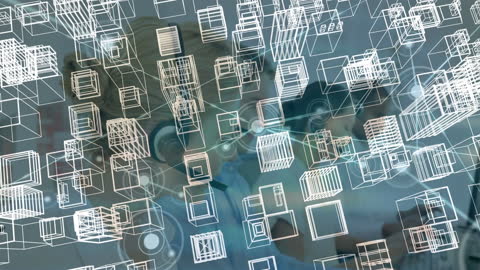 Call Center Agent Communicating Behind Digital Overlay