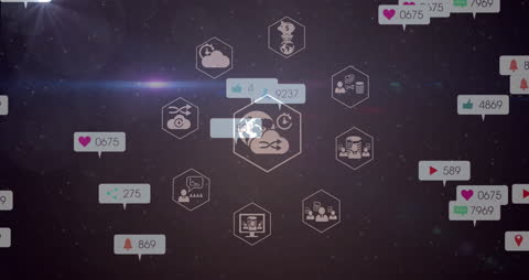 Digital Connectivity with Social and Technology Icons