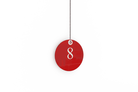 digital number eight on red disc transparent background - Download Free Stock Videos Pikwizard.com