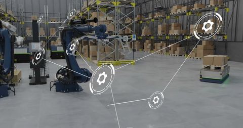 Automated smart warehouse with robotic connectivity overlay