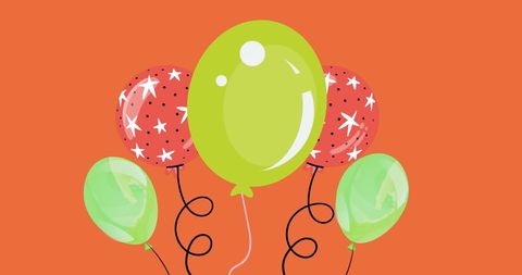 Colorful Balloons on Vibrant Red Background - Download Free Stock Images Pikwizard.com