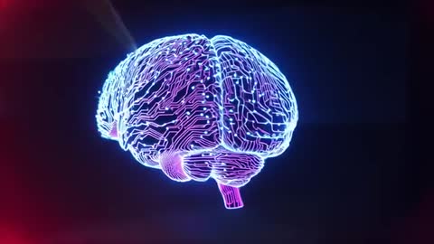 Neon Brain and Technology Connectivity Abstract AI Theme
