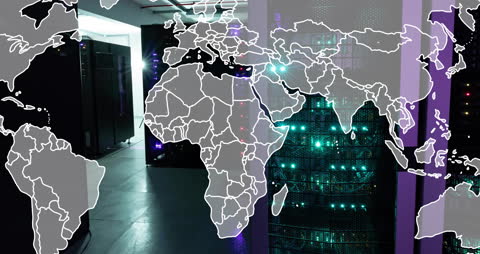 Global Network Connection with Server Room Overlay