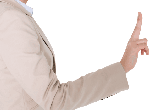 professional businesswoman in beige suit pointing on transparent background - Download Free Stock Videos Pikwizard.com