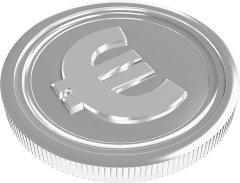 Silver Euro Coin Illustration on Transparent Background - Download Free Stock Videos Pikwizard.com