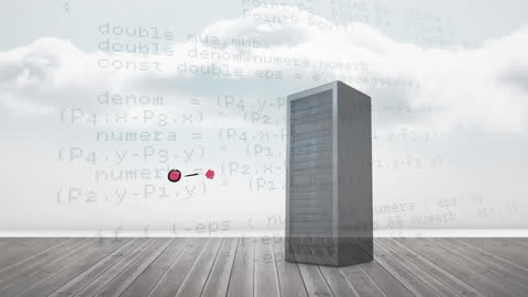 3D Animation of Data Processing Behind Server