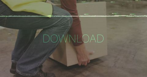 Worker Handling Package in Warehouse with Download Text Overlay - Download Free Stock Images Pikwizard.com