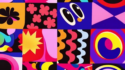Colorful Geometric Abstract Animation with Vibrant Patterns