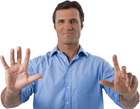 Businessman Interacting with a Transparent Virtual Screen - Download Free Stock Videos Pikwizard.com