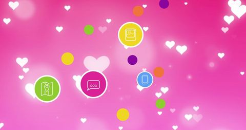 Floating Social Media Icons on Vibrant Pink Background - Download Free Stock Images Pikwizard.com