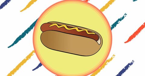 Colorful Graphic Hotdog Illustration with Creative Background - Download Free Stock Images Pikwizard.com