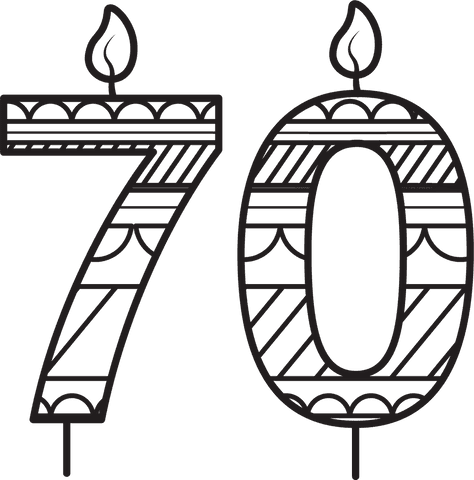 Seventy Birthday Candle Outline with Transparent Background - Download Free Stock Videos Pikwizard.com