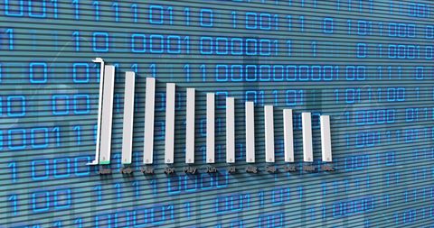 Digital Financial Graph with Binary Code Background - Download Free Stock Images Pikwizard.com