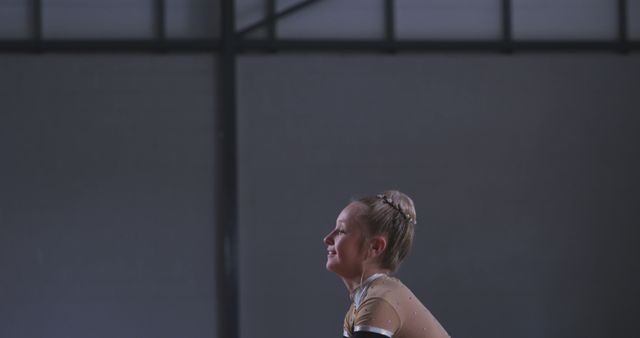 Gymnast Practicing on Balance Beam in Indoor Gym - Download Free Stock Images Pikwizard.com